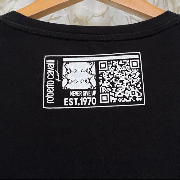 Roberto Cavalli Black yellow blue horse print crewneck short sleeve T-shirt - Picture 6 of 13